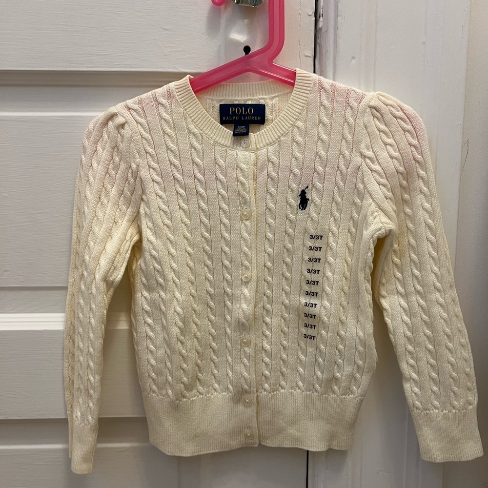 Polo by Ralph Lauren White Cable Knit Sweater